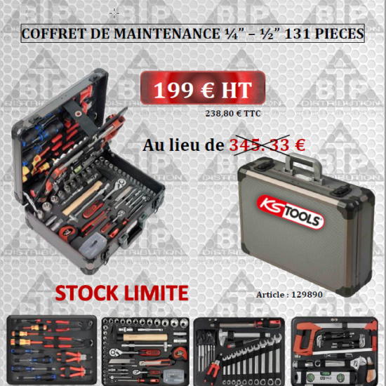 2019-05-10 11_00_25-BTP 2019 P400 048 COFFRET MAINTENANCE KS.pdf - Adobe Acrobat Pro DC COFFRET DE MAINTENANCE ¼” – ½” 131 PIECES